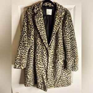Faux Fur Coat Leopard * sz M * gorgeous!!